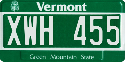 VT license plate XWH455
