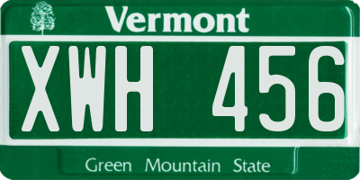 VT license plate XWH456