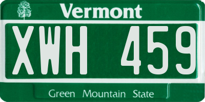 VT license plate XWH459