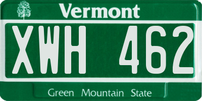 VT license plate XWH462