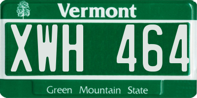 VT license plate XWH464