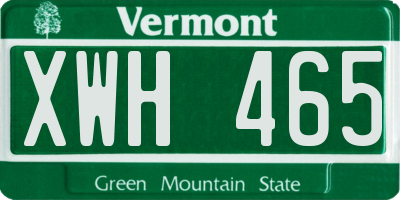 VT license plate XWH465