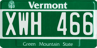 VT license plate XWH466