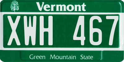 VT license plate XWH467