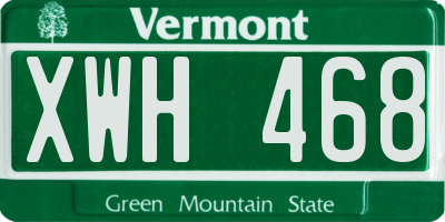 VT license plate XWH468