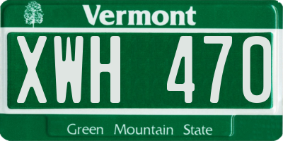 VT license plate XWH470
