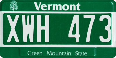 VT license plate XWH473