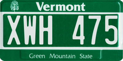 VT license plate XWH475