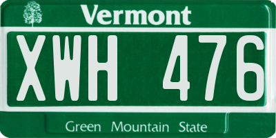 VT license plate XWH476