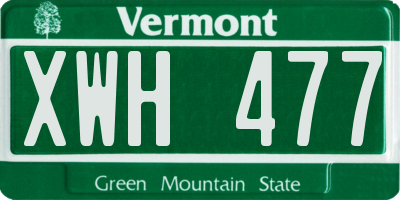 VT license plate XWH477