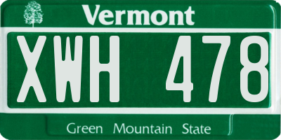 VT license plate XWH478