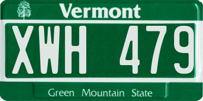 VT license plate XWH479