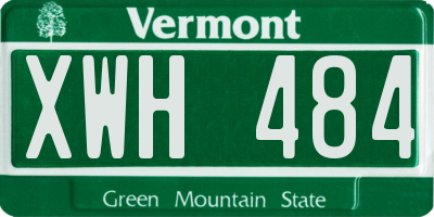 VT license plate XWH484