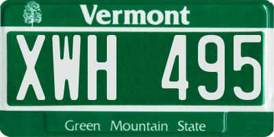 VT license plate XWH495