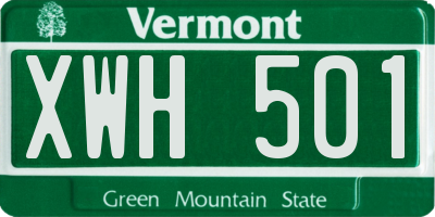 VT license plate XWH501