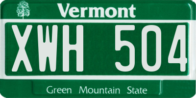 VT license plate XWH504