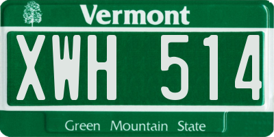 VT license plate XWH514