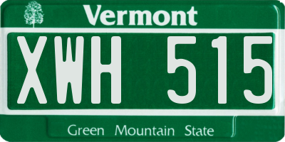 VT license plate XWH515