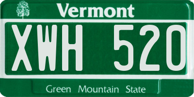 VT license plate XWH520