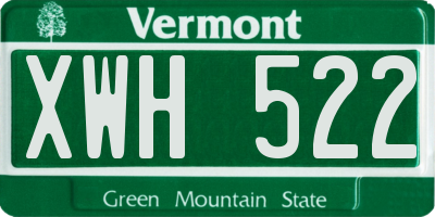 VT license plate XWH522