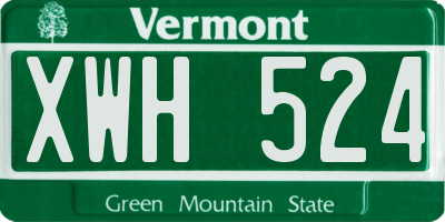 VT license plate XWH524