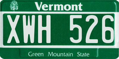 VT license plate XWH526