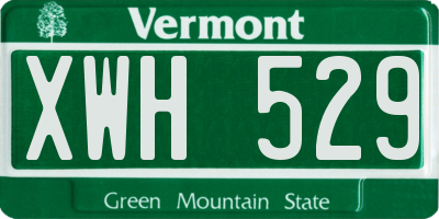 VT license plate XWH529