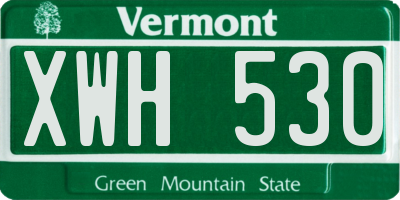 VT license plate XWH530