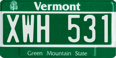 VT license plate XWH531