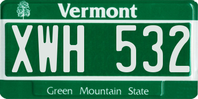 VT license plate XWH532