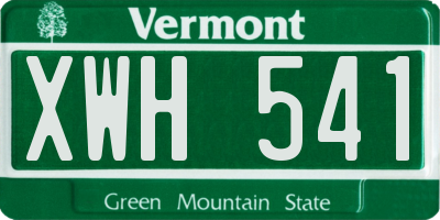 VT license plate XWH541