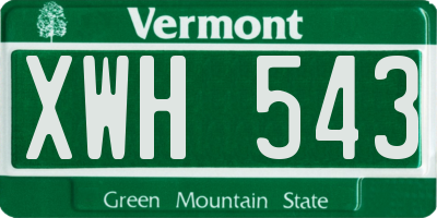 VT license plate XWH543