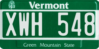 VT license plate XWH548