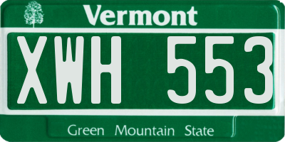 VT license plate XWH553