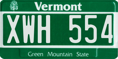 VT license plate XWH554