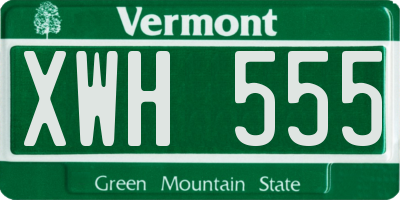 VT license plate XWH555