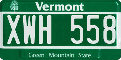 VT license plate XWH558