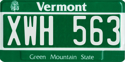 VT license plate XWH563