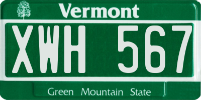 VT license plate XWH567
