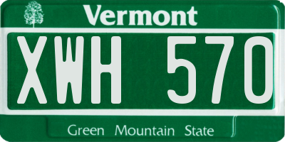 VT license plate XWH570