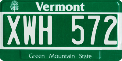 VT license plate XWH572