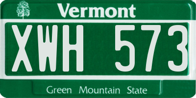 VT license plate XWH573