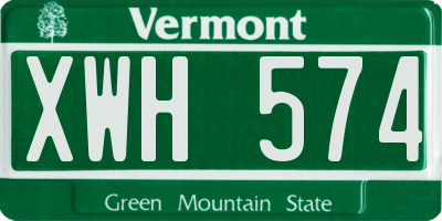 VT license plate XWH574