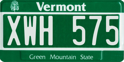 VT license plate XWH575