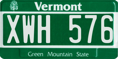 VT license plate XWH576