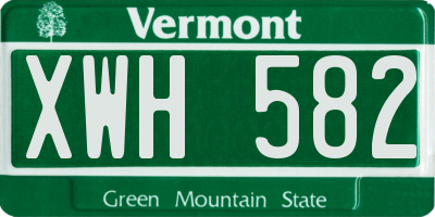VT license plate XWH582