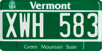 VT license plate XWH583