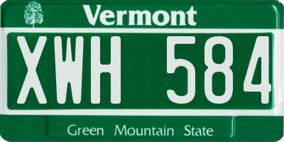 VT license plate XWH584