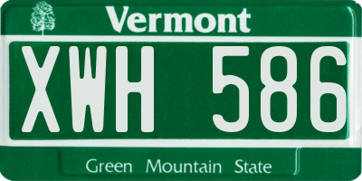 VT license plate XWH586