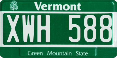 VT license plate XWH588
